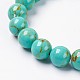 Synthetic Turquoise Beaded Stretch Bracelet BJEW-P208-04-8mm-2