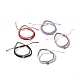 Heart Brass Micro Pave Cubic Zirconia Braided Bead Bracelets Set for Teen Girl Women BJEW-JB07044-1