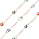 304 catena a maglie malocchio in resina di acciaio inossidabile con perline in finta perla in abs CHS-P016-33G-1