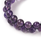 Bracelets de perles tressées d'améthyste naturelle réglables BJEW-E351-01F-4
