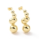 Boucles d'oreilles à clous torsadés en perles rondes en laiton pour femmes EJEW-G332-05G-1