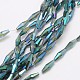 Faceted Rice Electroplated Glass Beads Strands EGLA-F103-06A-1