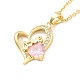 Coeur de zircone cubique avec collier pendentif mot amour NJEW-F293-02B-G-1