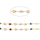 Étoile de pierres précieuses mélangées naturelles et chaînes de perles de verre transparent CHC-C025-06G-2