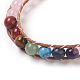 Bracelets de perles de cordon de quartz rose naturel BJEW-E351-02D-4