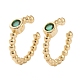 Brass Micro Pave Cubic Zirconia Cuff Earrings EJEW-H109-01F-G-1