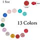 PandaHall Elite 13 Colors 130 pcs Half Round 12mm Resin Cabochons For Earring PH-CRES-G015-01-2