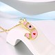 Fashion Tin Alloy Enamel Initial Pendant Necklaces NJEW-BB20985-J-5