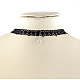Dentelle vintage choker de style gothique colliers avec alliage cubes breloques de zircone NJEW-R227-75-1