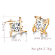 Brass Micro Pave AAA Cubic Zirconia Stud Earring EJEW-EE0004-01G-2