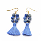 Nylon Tassels Dangle Earrings EJEW-S202-002-2