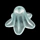 Perles de fleurs acryliques transparentes givrées cyan clair X-PLF018-13-2