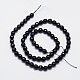 Facettes brins ronds de perles de rondmaline noire naturelle G-I160-02-6mm-2