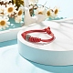 Coeur avec mot amour bracelet cordon perlé en alliage BJEW-JB07859-02-2