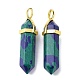 Synthetic Turquoise Pointed Pendants G-G025-01G-16-2