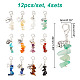 CHGCRAFT 48Pcs 12 Colors Quartz Gemstone Chakra Stone Pendants Natural Stone Charm Pendant Dangle Charms with Lobster Clasps and Alloy Pendant for Keychain Necklace Making HJEW-CA0001-29-2