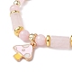 Naturel rose de bracelets de perles de quartz BJEW-JB09468-4