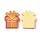 クリスマステーマ樹脂デコデンカボション  ジュエリー作りのための  ギフト型のビスケット  模造食品  オレンジ  27x20x4mm RESI-CJC0001-37J-2