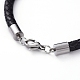 Bracelets unisexes de cordon en cuir tressé BJEW-JB04941-01-3