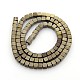 Electroplate Frosted Non-magnetic Synthetic Hematite Beads Strands G-O010B-01-1