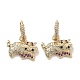 Real 18K Gold Plated Brass Dangle Hoop Earrings EJEW-L269-028G-01-1