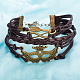 Casual Unisex Mask & Infinity Zinc Alloy and Leather Multi-strand Bracelets BJEW-BB16336-5