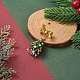 Spilla con albero di perline di vetro a tema natalizio JEWB-TA00009-5
