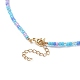 Collier de perles de verre avec 304 fermoir en acier inoxydable pour femme NJEW-JN04113-6