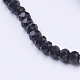 Perles en verre rond plat noires à facettes X-GLAA-R135-2mm-22-1