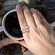 Открытое кольцо-манжета из стерлингового серебра 925 пробы с родиевым покрытием для женщин JR915A-7
