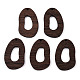天然ウェンジウッドペンダント  染色されていない  不規則な楕円形のチャーム  ココナッツブラウン  38x24x3.5mm  穴：2mm WOOD-T023-62-1
