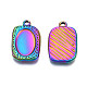 Rack Plating Rainbow Color 304 Stainless Steel Pendant Cabochon Settings STAS-S119-118-3