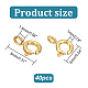 DICOSMETIC 40Pcs Spring Ring Clasps Brass Jewelry Clasp Real 14K Gold Plated Open Round Clasps Connectors with 1.6mm Loops for Necklace Bracelet DIY Jewelry Making KK-DC0001-54-2