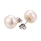 Valentine Presents for Her 925 Sterling Silver Ball Stud Earrings EJEW-D029-9mm-2-4