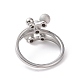 304 Stainless Steel Round Ball Finger Ring for Women RJEW-D120-13P-3