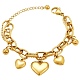 Bracelets à breloques coeur en acier au titane pour femmes BJEW-BB69676-I-1
