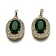 Golden Plated Brass Micro Pave Clear Cubic Zirconia Pendants ZIRC-F123-02J-1