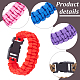 ANATTASOUL 9Pcs 9 Colors Survival Polyester Cord Bracelets Set with Plastic Clasps for Hiking Camping Outdoor BJEW-AN0001-60-6