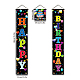 SUPERDANT 3 Pcs/Set Happy Birthday Banner Door Hanging Cake Balloon Banner Flag Hanging Decorations Couplet Sign Set for Birthday Party Birthday Decoration 180x30 cm HJEW-WH0023-030-2