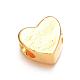 Heart Brass Micro Pave Cubic Zirconia European Beads ZIRC-K014-05G-2
