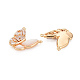 Brass Clear Cubic Zirconia Connector Charms KK-S364-257-2