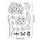 GLOBLELAND Hydrangea Flower Clear Stamps for DIY Scrapbooking Spring Plants Blooming Flowers Silicone Clear Stamp Seals for Journals Decorative Cards Making Photo Album DIY-WH0167-57-0503-6