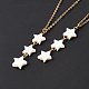 Natural Shell Star Pendant Necklace with 304 Stainless Steel Cable Chain for Women NJEW-C016-01G-2