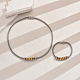 Элегантные комплекты из нержавеющей стали с ожерельем и браслетом в стиле хип-хоп в форме ронделей KY2980-5