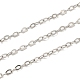 Rhodium Plated 925 Sterling Silver Flat Cable Chains STER-F052-04P-02-1