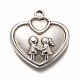 Valentine's Day 304 Stainless Steel Pendant Cabochon Settings for Enamel STAS-H126-32AS-1