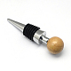 Round Zinc Alloy Wine Bottle Stoppers with Wooden Beads X-AJEW-R047-04-2