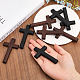 CHGCRAFT 12Pcs 2 Colors Cross Shape Wooden Dyed Big Pendants for DIY Necklace Bracelet Earring Jewelry Craft Making WOOD-CA0001-68-3