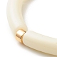Curved Tube Acrylic Beads Stretch Bracelet for Girl Women BJEW-JB06945-01-4