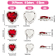 Superfindings 24 pz 12 stili cuore rosa serie cuce su strass di vetro DIY-FH0005-84-2